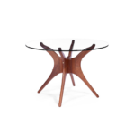 Agustina B 1 dining table made with
  tempered glass top and solid American walnut base – main view