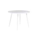 Assens 1 dining table made with white
  laminate top and white painted beech legs – main view