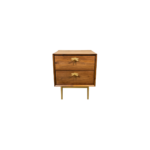 Butterfly A 1 nightstand made with solid
  American walnut and parallel brass legs – main view