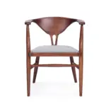 Celta B 1 dining chair made with solid
  American walnut and premium charcoal fabric – main view