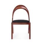 Ferg A 1 dining chair made with solid
  American walnut frame and premium charcoal fabric seat – front view