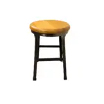 Gifu C 1 counter stool made with whiteoak
  wood seat and black coated metal legs – main view