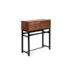 Gimini B 1 sideboard made with solid
  American walnut frame and black painted beech wood legs – side view