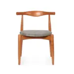 Girona D 1 dining chair made with solid
  beech wood and premium gray fabric – main view