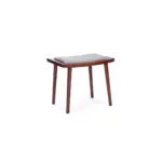 Hanko Stool 1 bench made with solid
  American walnut frame and premium gray fabric – main view
