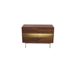 Horizon 1 credenza made with solid
  American walnut and parallel brass legs – main view