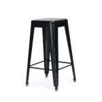 Industry E 1 counter stool made with
  black painted metal seat and legs – main view