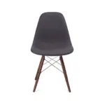 Irun A 1 dining chair made with solid
  American walnut legs and premium gray fabric – main view