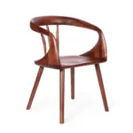 Jane A 1 dining chair made with solid
  American walnut and solid American walnut seat – main view