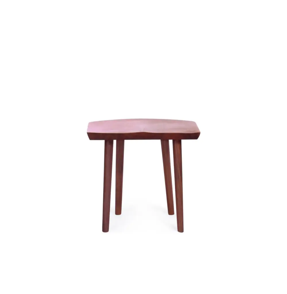 Kagoshima B 1 counter stool made with
  solid American wood walnut and walnut wooden legs – main view