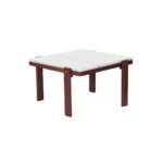 Lucern B 1 coffee table made with black
  marble top and solid American walnut legs – main view