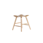 Maki A 1 counter stool made with solid
  ashwood seat and wooden legs – main view