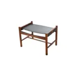 Negoshi 1 bench made with solid American
  walnut base and premium black leather – main view