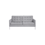 Nyborg B 1 sofa made with premium gray
  fabric seat and stainless steel base – main view