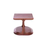 Pedro B 1 side table made with solid
  American walnut top and base – side view