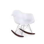 Rock A 1 rocker chair made with black
  glossy fiberglass frame and solid American walnut runners – main view