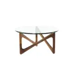 Salerno A 1 coffee table made with
  tempered glass top and solid American walnut frame – main view
