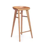 Sato C 1 counter stool made with whiteoak
  wood seat and whiteoak wooden legs – main view
