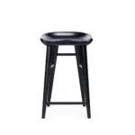 Sato D 1 counter stool made with black
  painted whiteoak wood seat and wooden legs – main view
