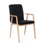 Study 1 office chair made with solid
  ashwood frame and premium charcoal fabric seat – main view