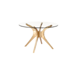 Vicenza B 1 dining table made with
  tempered glass top and handforged brass frame – main view