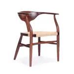 Vigo A 1 dining chair made with solid
  American walnut frame and papercord seat – main view