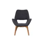 Zamora 1 lounge chair made with solid
  ashwood frame and premium charcoal fabric seat – main view