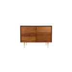 Palazio 1 credenza made with solid
  American walnut frame and parallel brass legs – main view
