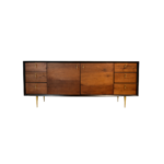 Ruba A 1 sideboard made with black
  lacquer frame and cast brass legs – side view