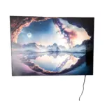 Universe Lighted 1 lighted painting made
  with matte protective coating canvas print and wood frame with on/off swicth
  – main view