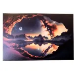 Universe 1 painting made with matte
  protective coating canvas print and wood frame – main view