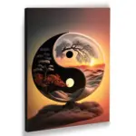Yin and Yang Lighted 1 lighted painting
  made with matte protective coating canvas print and wood frame with on/off
  swicth – main view