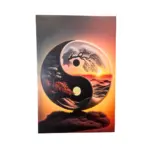 Yin and Yang 1 painting made with matte
  protective coating canvas print and wood frame – main view