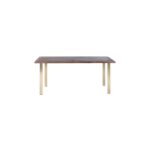 Saro A 1 dining table made with solid
  American walnut top and brass tube legs – main view