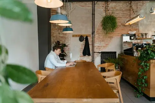 commercial restaurant furniture NYC walnut tables brass chairs hospitality seating