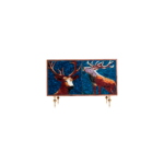 Antler 1 credenza made with solid
  American walnut frame and cast brass legs – main view