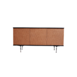 Aurora 1 sideboard made with black
  lacquer frame and cast bronze legs – side view