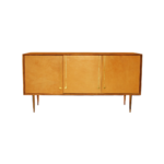 Bloomington B 1 sideboard made with solid
  maple wood frame and cast brass legs – side view
