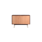 Harmony 1 credenza made with solid
  American walnut frame and parallel brass legs – main view
