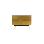 Laberinto B 1 credenza made with white
  lacquer frame and parallel brass legs – main view