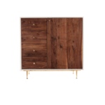 Michigan 1 dresser made with white
  lacquer frame and cast brass legs – main view