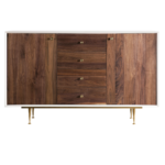 Minnesota 1 dresser made with white
  lacquer frame and cast brass legs – main view