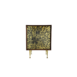 Splash A 1 nightstand made with solid
  American walnut frame and cast brass legs – main view