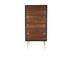 Summit 1 dresser made with black lacquer
  frame and cast brass legs – main view