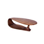 Nagare 1 side table made with solid
  American walnut top and base – side view