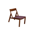 Porto 1 lounge chair made with premium
  quality burgundy fabric seat and solid American walnut frame – main view