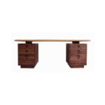 Anchor 1 desk made with whiteoak wood top
  and solid American walnut base & drawers – main view