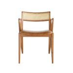Clairmont 1 dining chair made with
  premium brown leather seat and solid American whiteoak frame and legs – main
  view