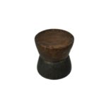 Haura 1 side table made with hand-forged
  copper patina finish and hand-forged copper patina finish – side view