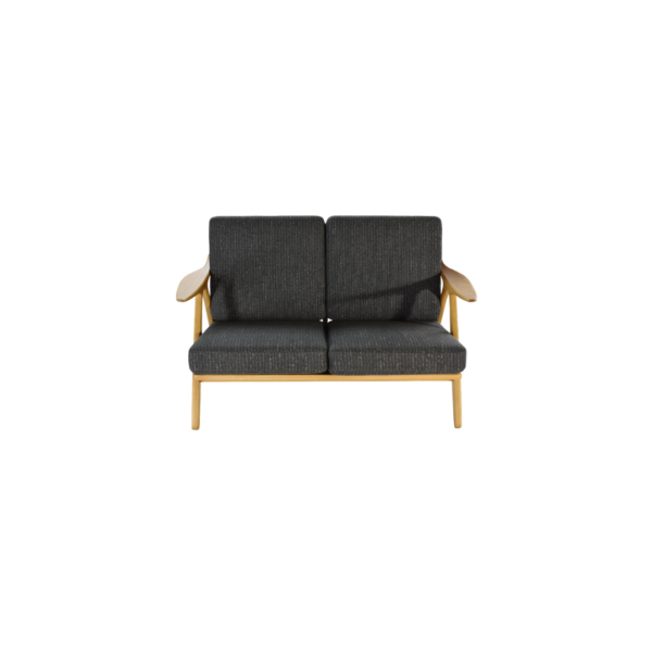 Heritage 1 sofa made with premium
  midnight fabric upholstery and solid ashwood frame – main view